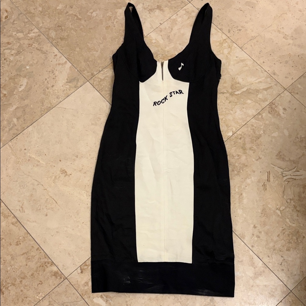 Iceberg Black and White Backless Dress